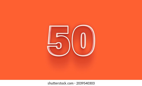 Yellow 3d number 50 isolated on yellow background coupon 50 3d numbers rendering discount collection for your unique selling poster, banner ads, Christmas, Xmas sale and more