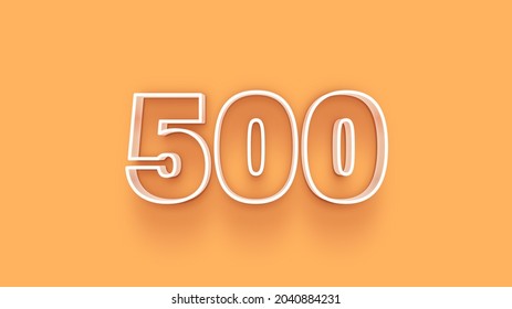 Yellow 3d number 500 isolated on yellow background coupon 500 3d numbers rendering discount collection for your unique selling poster, banner ads, Christmas, Xmas sale and more