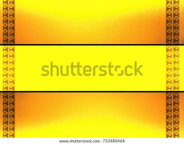 Yellow abstract\
background. three part\
pattern