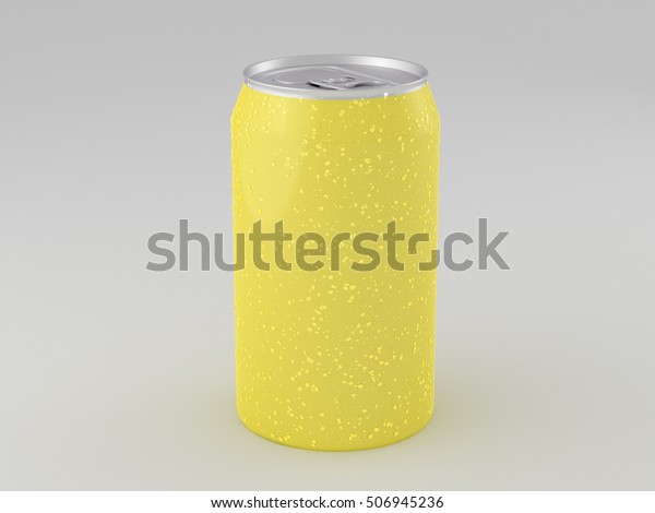 Yellow Aluminum Can Mockup Condensation Drops Stock Illustration 506945236