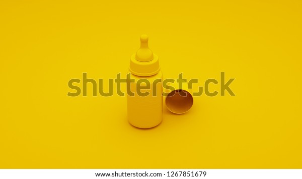 Download Yellow Baby Bottle 3d Illustration Stock Illustration 1267851679 Yellowimages Mockups