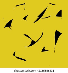 Yellow background with black abstract pattern