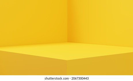 Un podio fondo amarillo