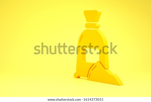 Yellow Bag Flour Icon Isolated On Stock Illustration 1614373015