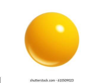 Yellow Ball. Isolated On White. 3D Illustration 