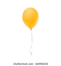 Yellow Balloon Icon Isolated On White Background.