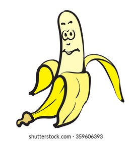 Yellow Banana Eyes Mouth On White Stock Illustration 359606393 ...