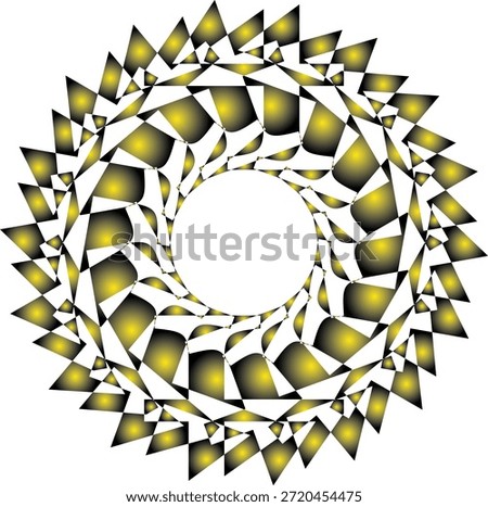 Yellow and black gradient numerical pattern. Sacred geometry