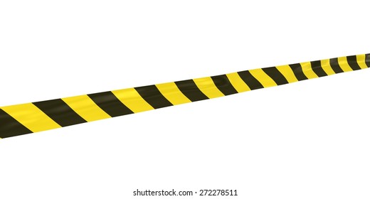 Yellow And Black Striped Hazard Tape At Angle