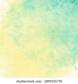 Yellow And Blue Watercolor Image. Illustration. Paint Brush Texture