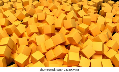 Yellow Boxes Background 3d Render