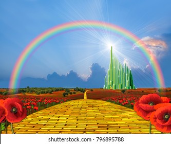 Yellow Brick Road Leading To The Oz Or The Emerald City