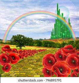 Yellow Brick Road Leading To The Oz Or The Emerald City