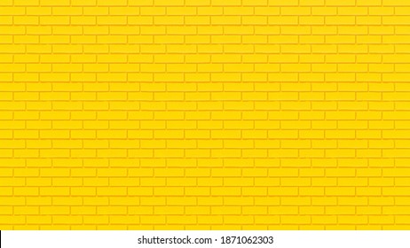 Yellow brick wall for background. Minimal idea concept, 3D Render.