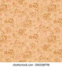 Yellow and brown wall pattern with repeat. fabric and paper pattern background.