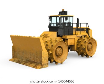 Yellow Bulldozer Isolated Stock Illustration 145044568 | Shutterstock