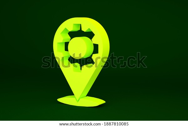 Yellow Car service\
icon isolated on green background. Auto mechanic service. Repair\
service auto mechanic. Maintenance sign. Minimalism concept. 3d\
illustration 3D\
render.