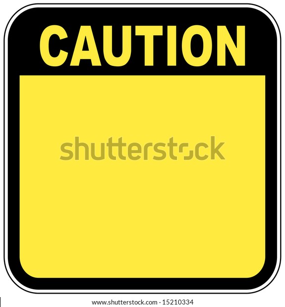 Yellow Caution Sign Left Blank Room Stock Illustration 15210334