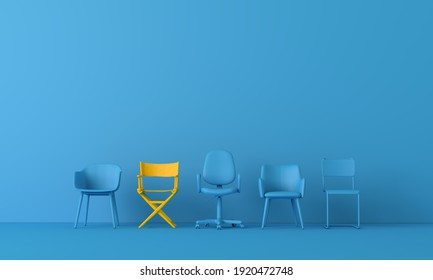 Yellow chair standing out from the crowd. Business concept. 3D rendering - Powered by Shutterstock