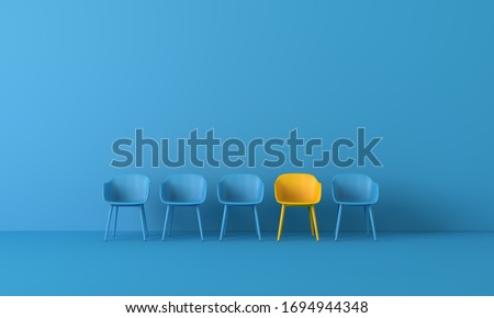 Yellow chair standing out from the crowd. Business concept. 3D rendering Сток-фото © 