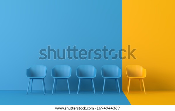 Yellow Chair Standing Out Crowd Business Stock Illustration 1694944369 ...