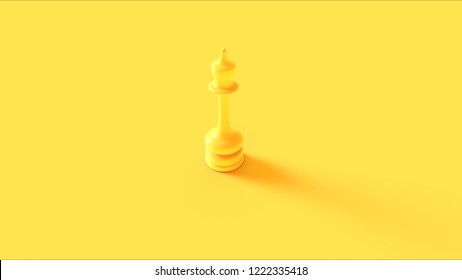 Yellow Chess Queen Piece 3d Illustration 3d Rendering