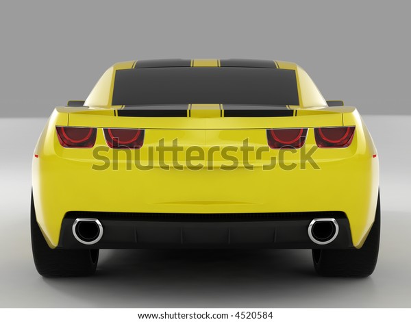 Yellow Chevrolet Camaro Concept 09 Stock Illustration