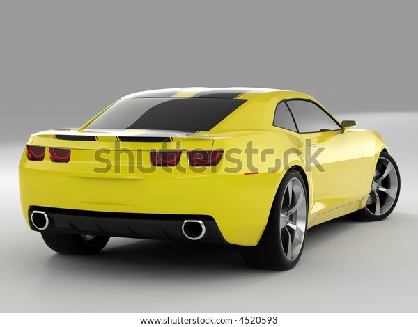 Yellow Chevrolet Camaro Concept 09 Stock Illustration