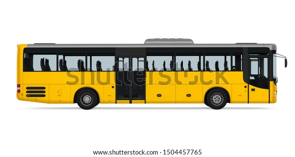 Yellow City Bus Isolated Side View Stock Illustration 1504457765