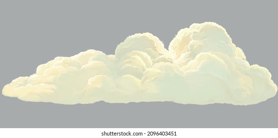 Yellow cloud high detail gray background 
Easy to isolate Idea for children's books   printed products  cartoon