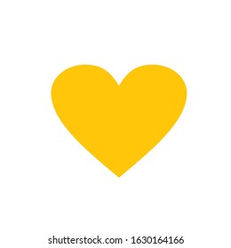 Yellow color heart symbol on white background hd 