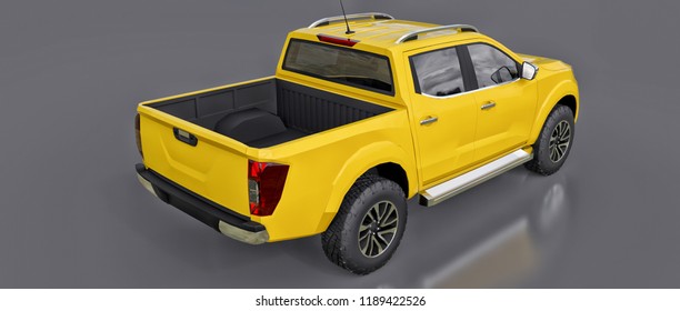 Big Yellow Premium Suv On Gray Stock Illustration 1297158106