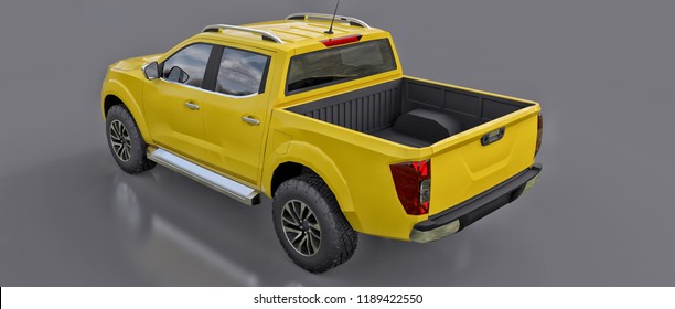 Big Yellow Premium Suv On Gray Stock Illustration 1297158106