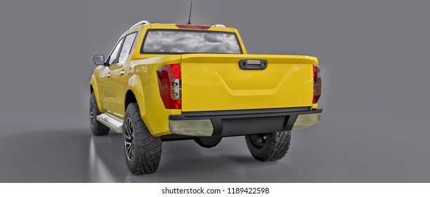 Yellow Commercial Vehicle Delivery Truck Double Stock Illustration ...