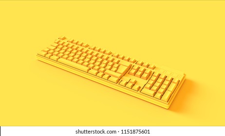 Yellow Computer Keyboard 3d Illustration 3d Render