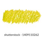 Yellow crayon scribble texture. Wax pastel spot. Abstract crayon on white background. It is a hand drawn ( Yellow abstract crayon background )