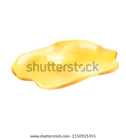 Yellow creamy butter watercolor hand painting illustration art