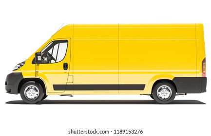 Yellow Delivery Van Isolated 3d Rendering Stock Illustration 578860171 ...