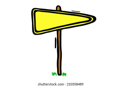 yellow direction indicator