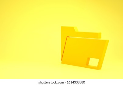 Yellow Document Folder Icon Isolated On Stock Illustration 1614338380 ...