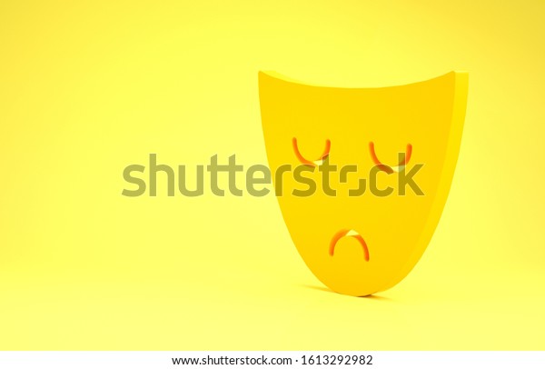 Download Yellow Drama Theatrical Mask Icon Isolated Stock Illustration 1613292982 PSD Mockup Templates