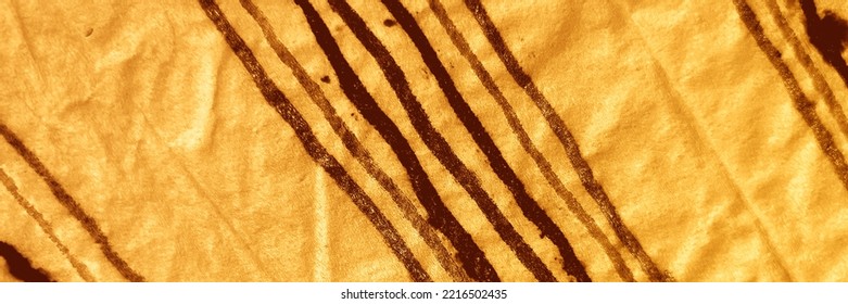 Yellow Dye Leather Canvas. Rustic Stroke Distressed Paint. Tan Yellow Template Paper. Tan Light Decoration Texture Old Stroke Damaged Skin. Old Yellow Parchment Texture. Stripe Tan Water Color Canvas.