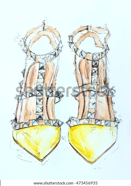 yellow fashion shoes