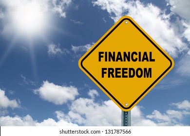 Yellow Financial Freedom Road Sign