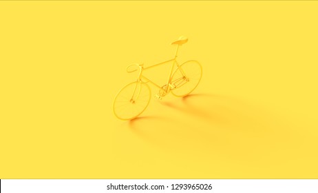 Yellow Fixed Gear Racing Bike 3d illustration 3d render