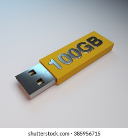 Yellow Flash Disk Storage 100 Gb