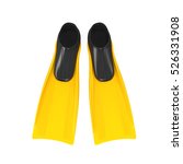 Yellow Flippers Isolated. 3D rendering