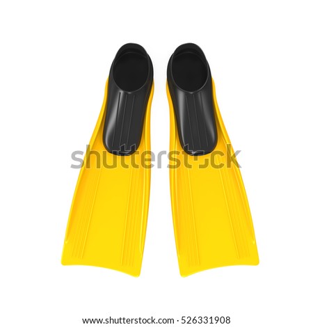 Yellow Flippers Isolated. 3D rendering ストックフォト © 