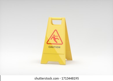 Yellow floor sign and