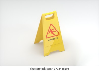 Yellow floor sign and